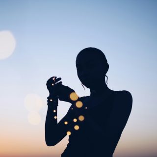 silhouette photo of woman